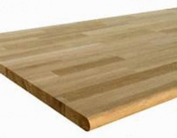 DEMI PLAN CHENE 40MM 2245 X 650 LAMELLES COLLES ABOUTES LAMES DE 40MM 1 COTE ARRONDI R 8 MM